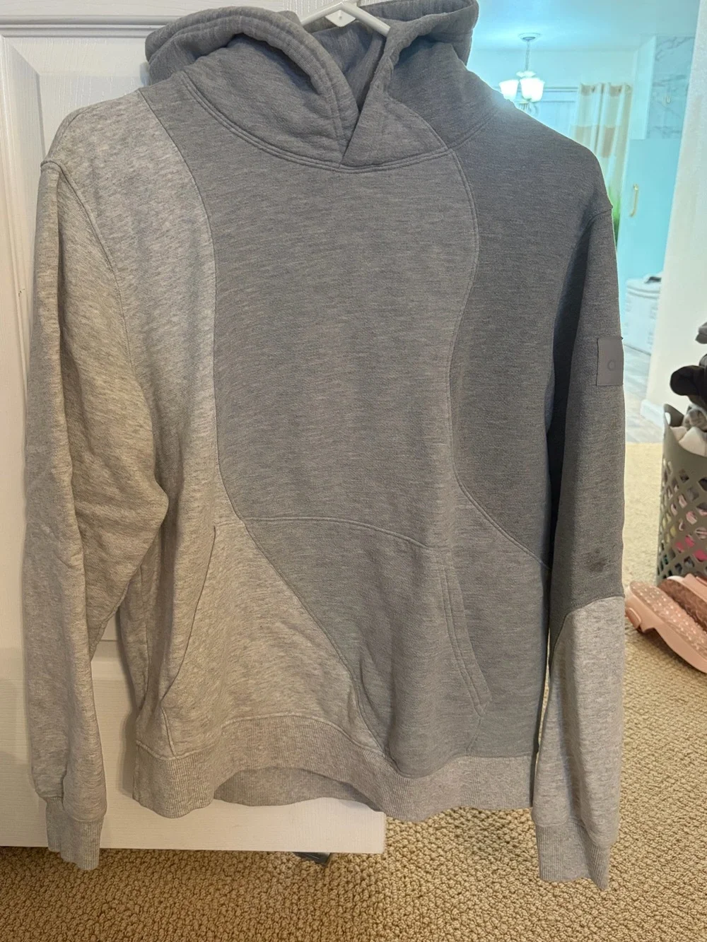 Alo Make Waves Hoodie XS athletic heather gray tonal